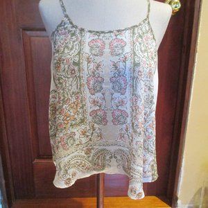 AEROPOSTALE Woman's Sheer Shirt Tank / Small S / Spaghetti Straps Floral Design